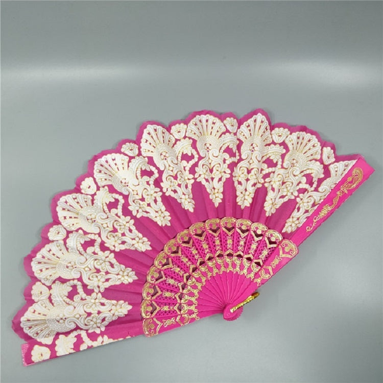Spain Style Plastic Folding Fan Peacock Lace Fan Ladies Dance Gilding Fan, Size:23x42cm