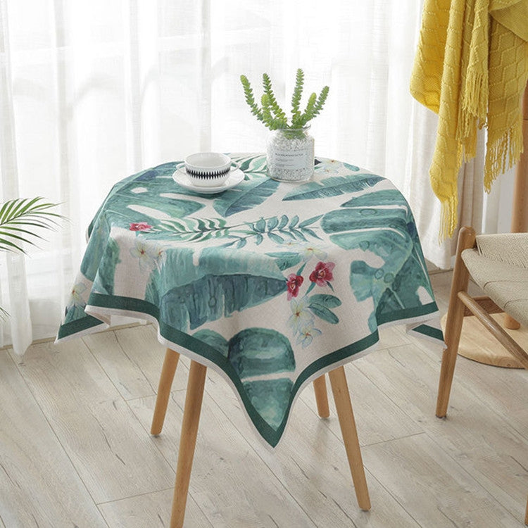 Greenery Linen Tablecloth Restaurant Bar Household Tablecloth, Size:130x180cm
