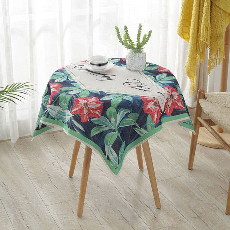 Greenery Linen Tablecloth Restaurant Bar Household Tablecloth, Size:140x200cm