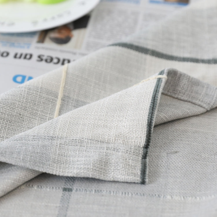 Grid Pattern Cotton Linen Cotton Table Cloth For Dustproof Home Decor Dinner Table Cover, Size:60x60cm