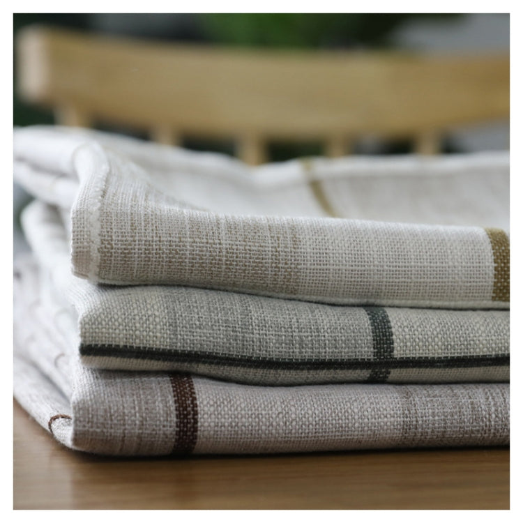 Grid Pattern Cotton Linen Cotton Table Cloth For Dustproof Home Decor Dinner Table Cover, Size:140x200cm(Dark Blue)