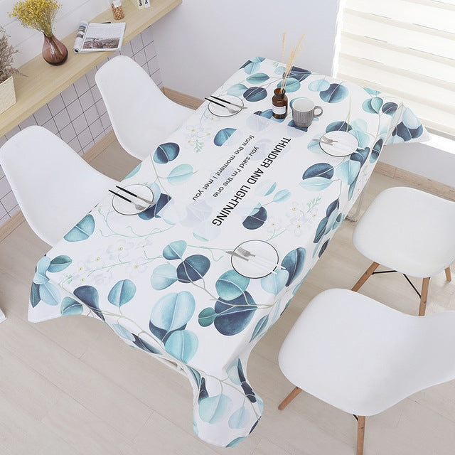 Greenery Waterproof Tablecloth Restaurant Kitchen Dust Cover Rectangular Tablecloth, Size:140x140cm