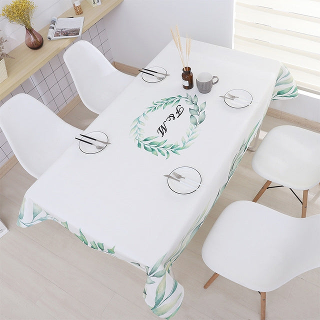 Greenery Waterproof Tablecloth Restaurant Kitchen Dust Cover Rectangular Tablecloth, Size:100x160cm