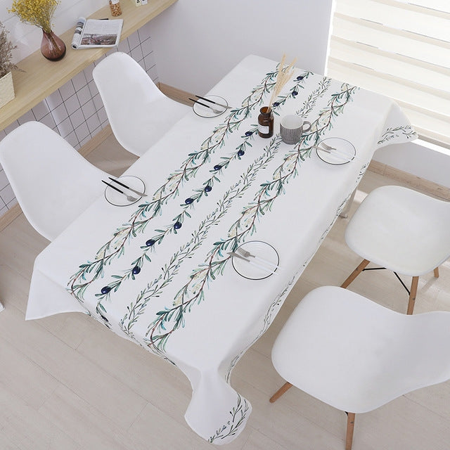 Greenery Waterproof Tablecloth Restaurant Kitchen Dust Cover Rectangular Tablecloth, Size:110x170cm