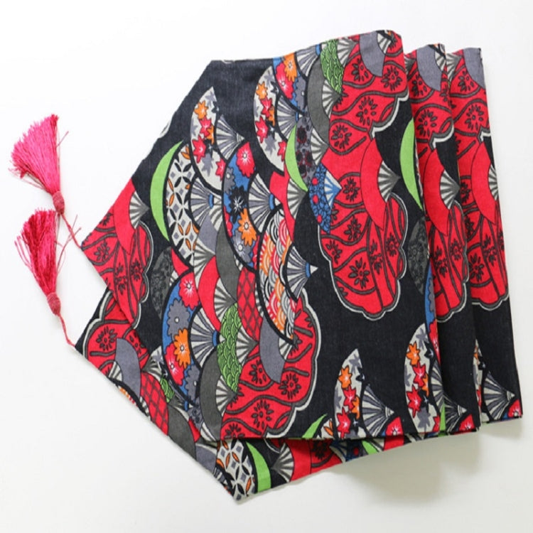 Ethnic Style Cotton and Linen Table Flag Printed Double Dining Table Placemat, Size:32x180cm