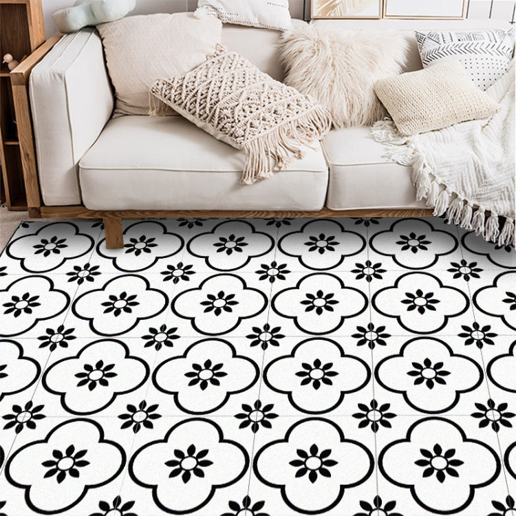 80x130cm Geometric Flower 3D Printed Carpets Living Room Bedroom Area Rugs Sofa Antiskid Mats, Color:Black White