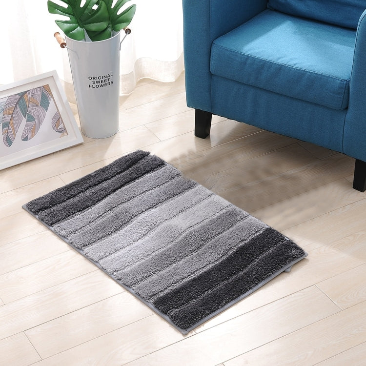 Stripe Indoor Anti-slip Bathroom Kitchen Floor Mat Microfiber Rug Carpet, Size:43x61cm