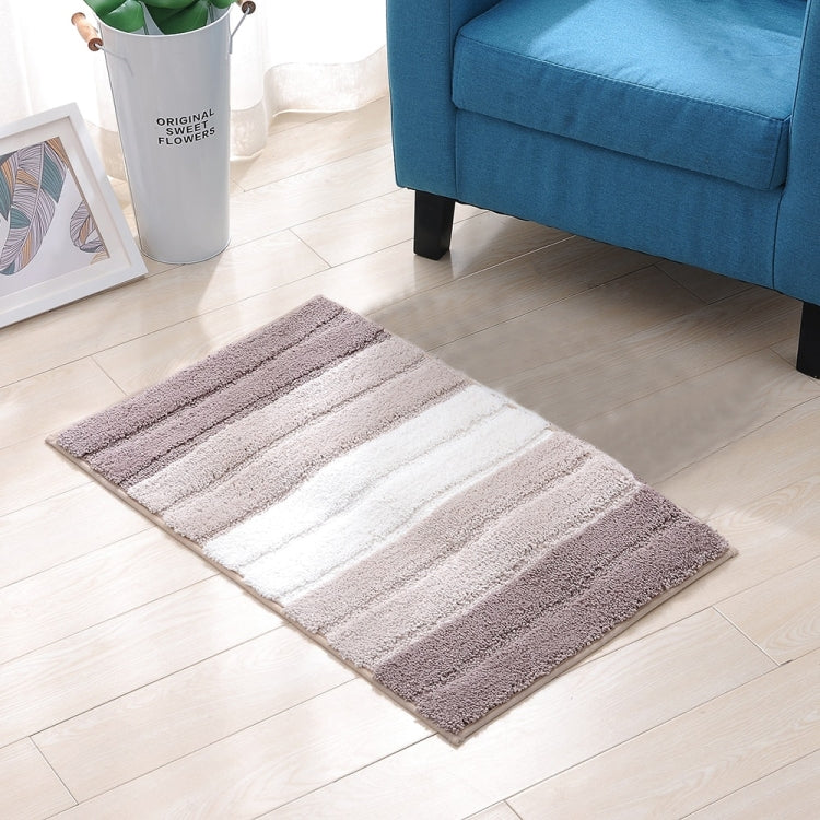 Stripe Indoor Anti-slip Bathroom Kitchen Floor Mat Microfiber Rug Carpet, Size:46x71cm