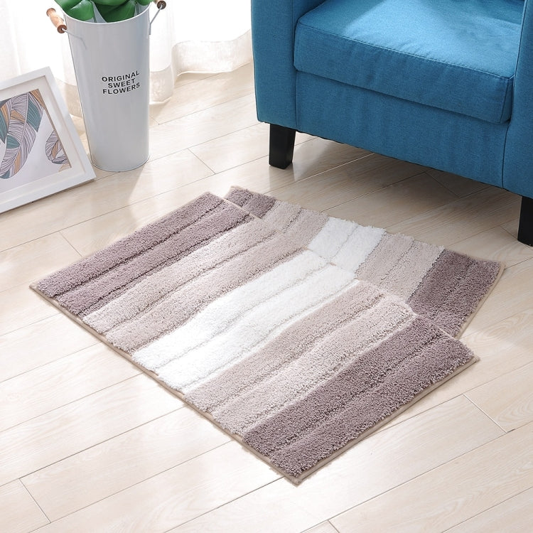Stripe Indoor Anti-slip Bathroom Kitchen Floor Mat Microfiber Rug Carpet, Size:51x81.5cm