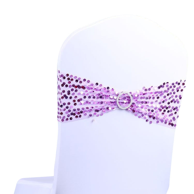 Elastic Glitter Chair Bow Ties Hotel Supplies Gold Chair Sash Sequin Event Banquet Party Wedding Chairs Decoration