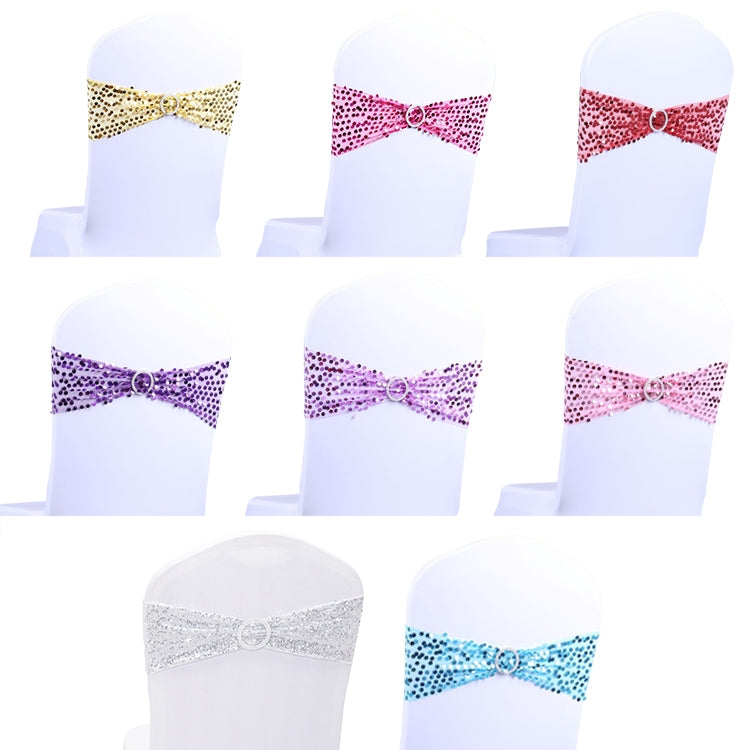 Elastic Glitter Chair Bow Ties Hotel Supplies Gold Chair Sash Sequin Event Banquet Party Wedding Chairs Decoration