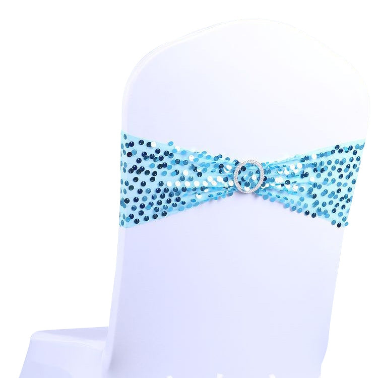 Elastic Glitter Chair Bow Ties Hotel Supplies Gold Chair Sash Sequin Event Banquet Party Wedding Chairs Decoration