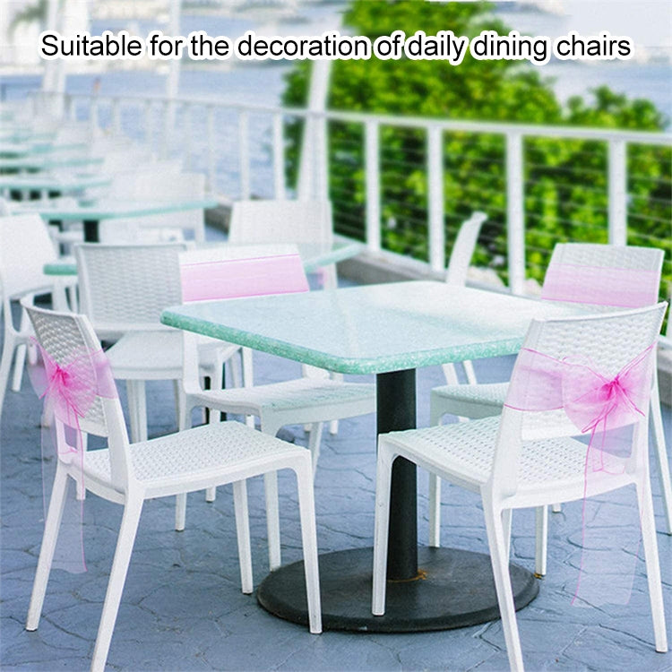 2 PCS Sheer Ribbon Organza Wedding Chair Decorations Sashes Belt Knot Chair Bow Bands Ties Chairs Wedding Banquet Supplies