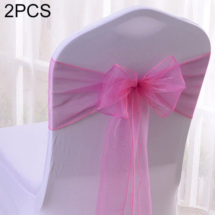 2 PCS Sheer Ribbon Organza Wedding Chair Decorations Sashes Belt Knot Chair Bow Bands Ties Chairs Wedding Banquet Supplies