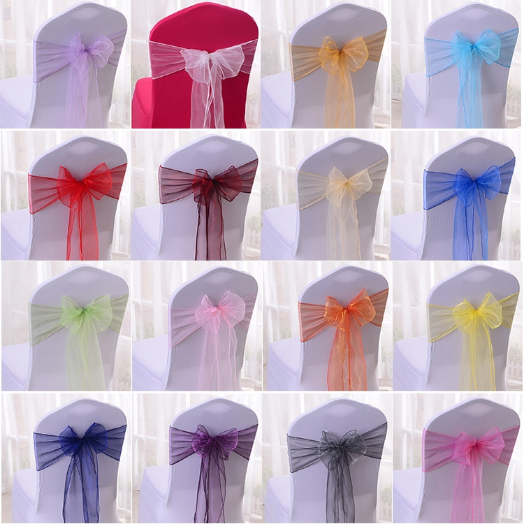 2 PCS Sheer Ribbon Organza Wedding Chair Decorations Sashes Belt Knot Chair Bow Bands Ties Chairs Wedding Banquet Supplies
