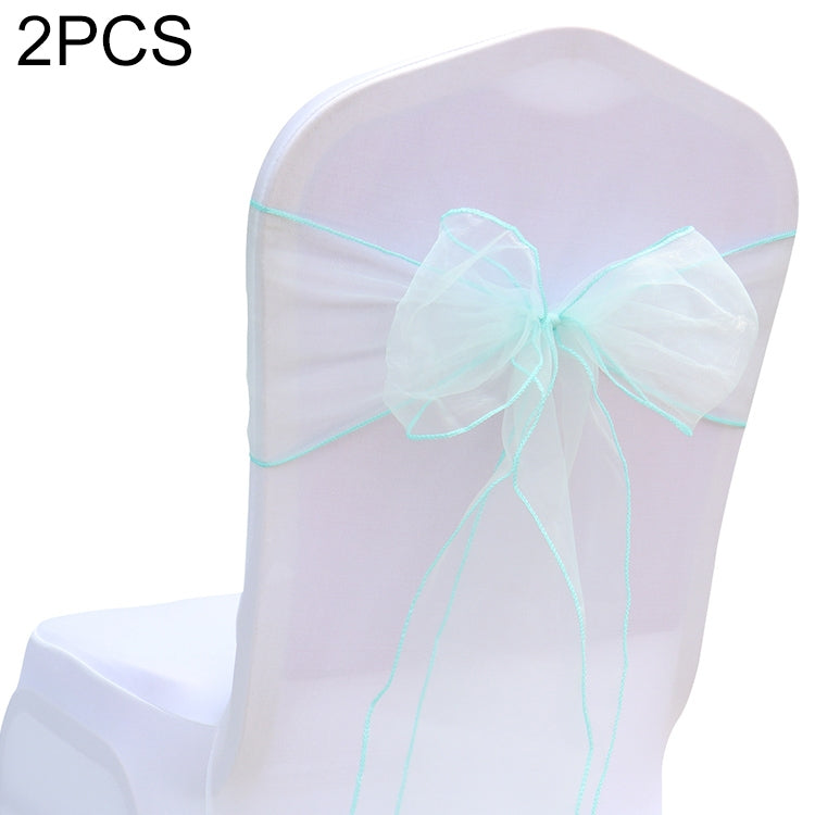 2 PCS Sheer Ribbon Organza Wedding Chair Decorations Sashes Belt Knot Chair Bow Bands Ties Chairs Wedding Banquet Supplies