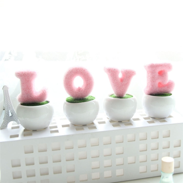 4 PCS Love Simulation Flower Pot Home Decoration Plant Potted Decoration