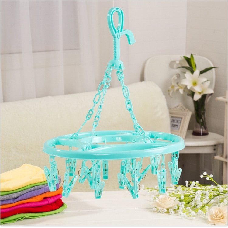 2 PCS 18 Clips Drying Rack Sock Holder Portable Folding Cloth Hanger Rack