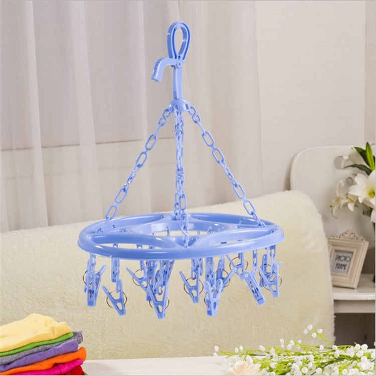 2 PCS 18 Clips Drying Rack Sock Holder Portable Folding Cloth Hanger Rack