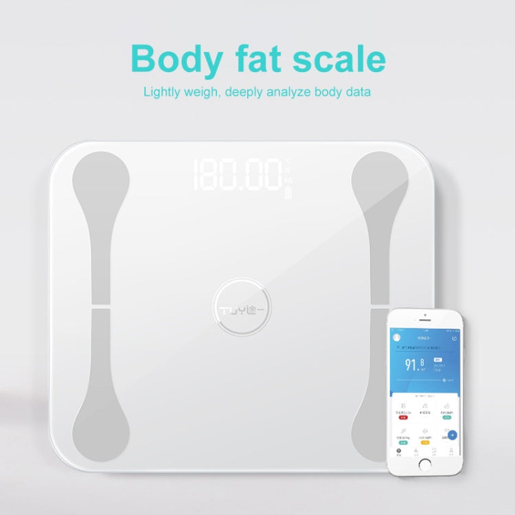 TUY Multifunctional Bluetooth Smart USB Mini Electronic Scale Weight Scale, Style:USB Charging Version(White)