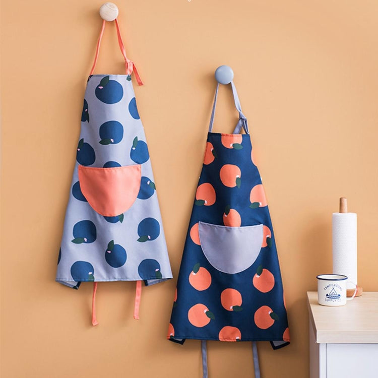 Orange Pattern Adjustable Polyester Kitchen Apron For Cooking