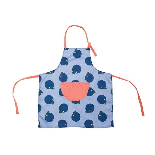 Orange Pattern Adjustable Polyester Kitchen Apron For Cooking