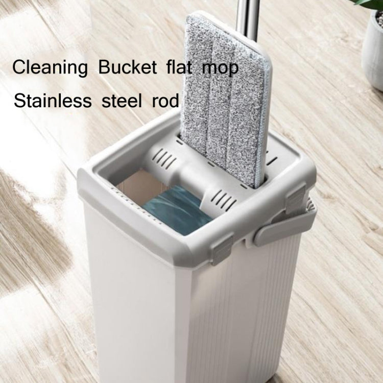 Hand Free Hand-push Flat Mop Floor Cleaning Bucket With 4 Mop Rags