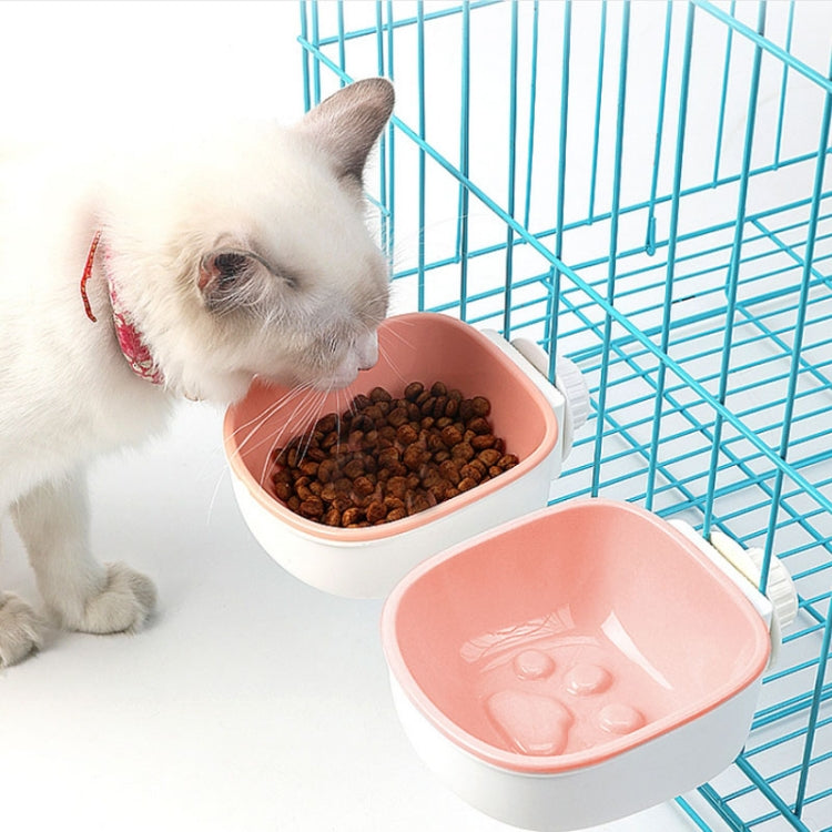 Dog and Cat Anti-choke Feeding Water Hanging Bowl Creative Plastic Pet Bowl, Style:Footprint
