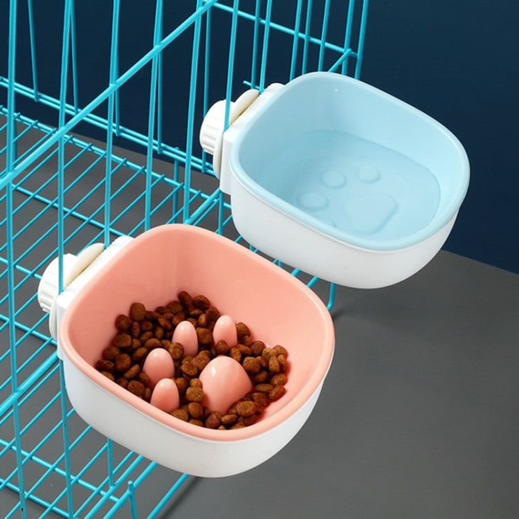 Dog and Cat Anti-choke Feeding Water Hanging Bowl Creative Plastic Pet Bowl, Style:Footprint