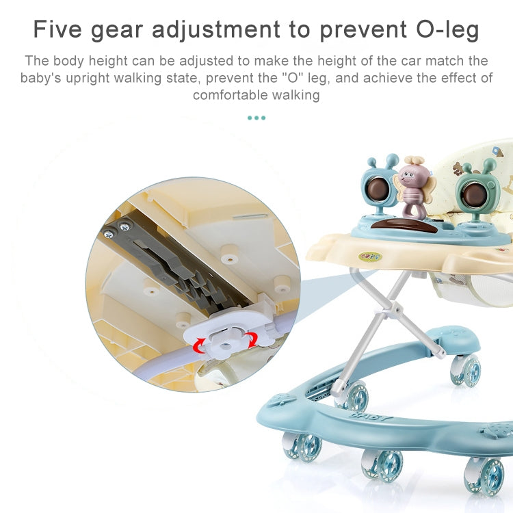 Baby Walker Anti-O-leg Multi-function Anti-rollover Trolley, Style:Without Awning, Specifications:Regular Version