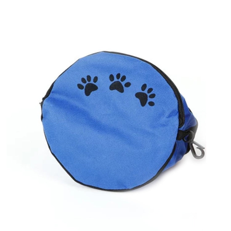 Pet Travel Portable Folding Oxford Cloth Waterproof Dog Bowl with Zipper(Red)