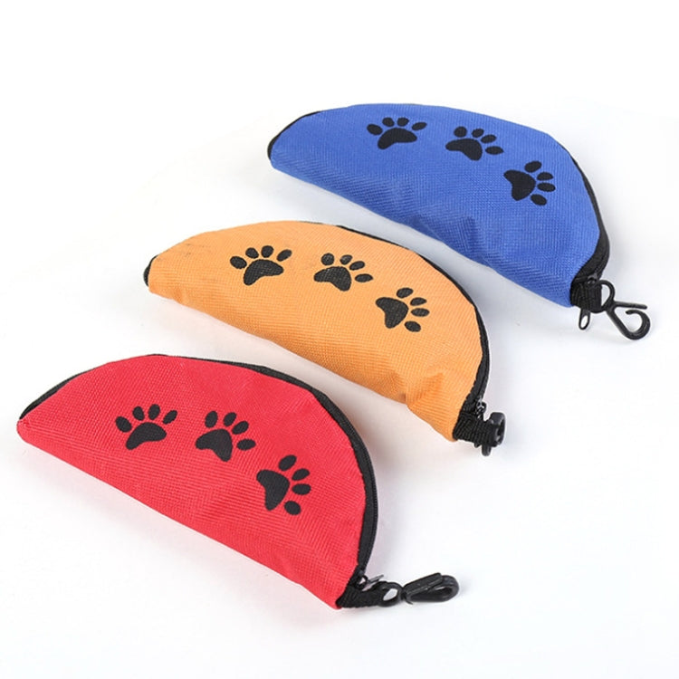 Pet Travel Portable Folding Oxford Cloth Waterproof Dog Bowl with Zipper(Red)