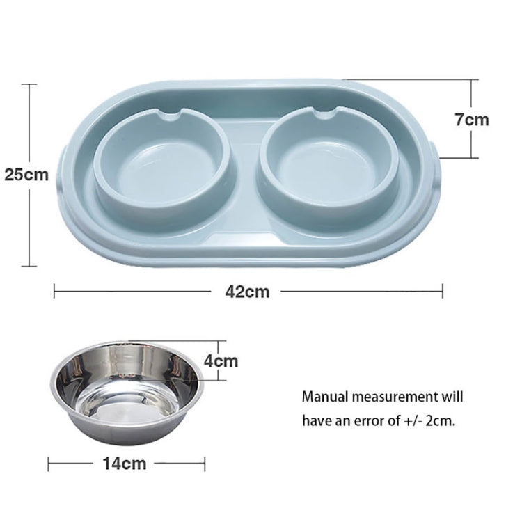 Pet Supplies Stainless Steel Plastic Anti-skid Leak-proof Cat and Dog Bowls