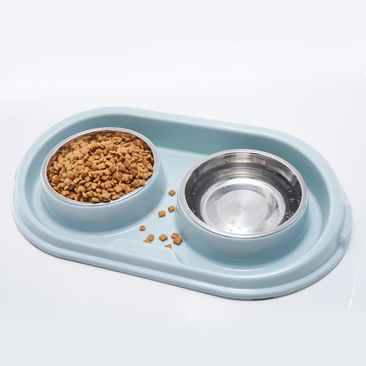 Pet Supplies Stainless Steel Plastic Anti-skid Leak-proof Cat and Dog Bowls