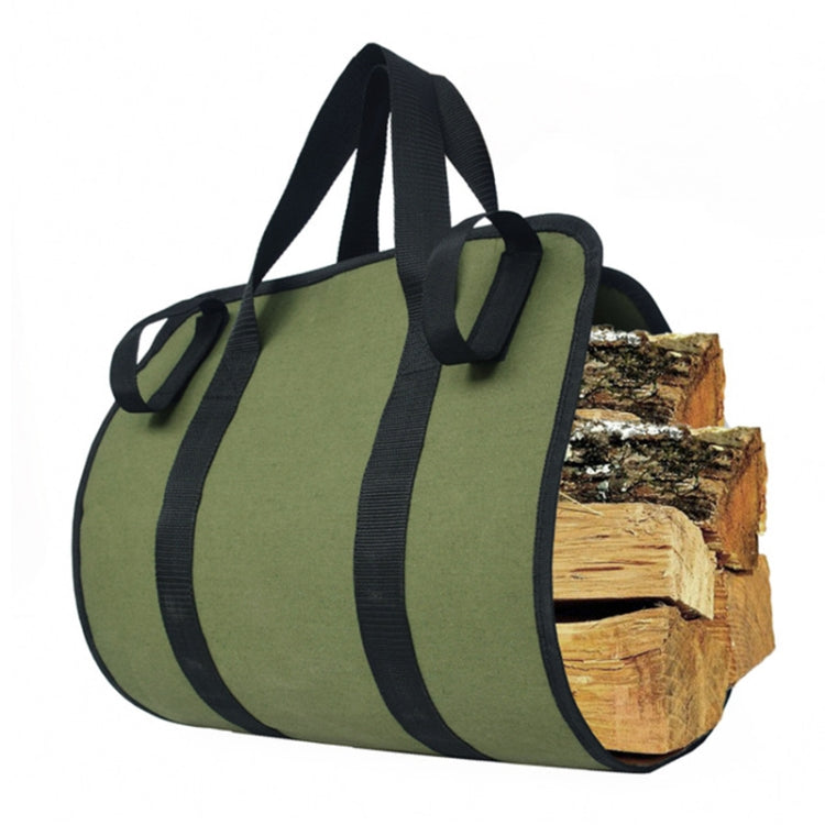 Outdoor Large Capacity Waterproof Army Green Canvas Logging Bag(Army Green)