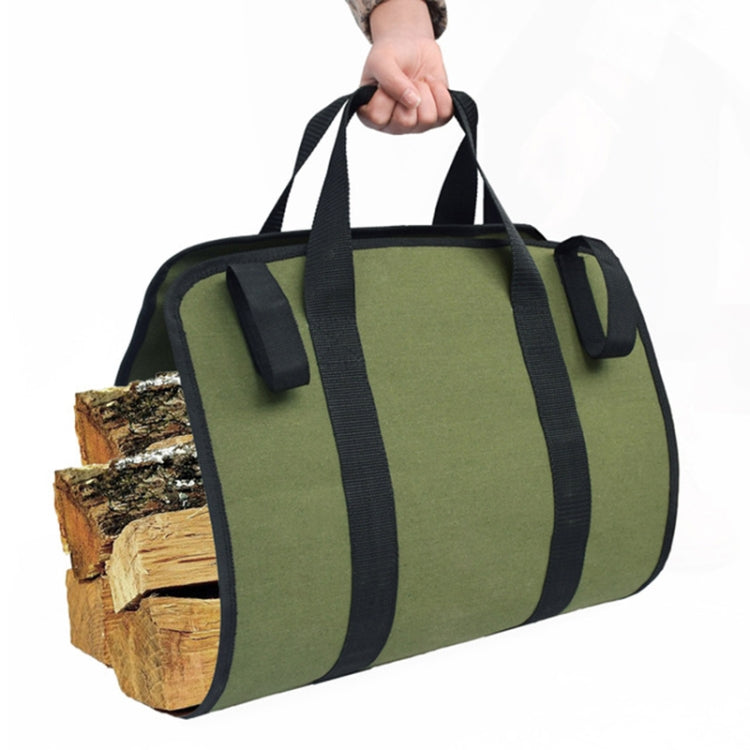 Outdoor Large Capacity Waterproof Army Green Canvas Logging Bag(Army Green)