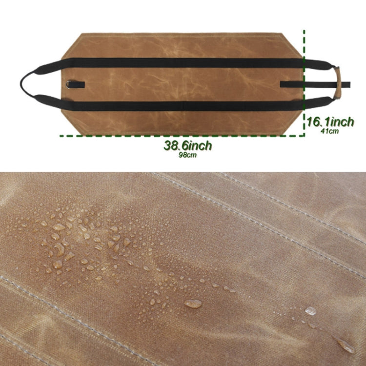 Outdoor Girewood Storage Bag Waterproof Wet Wax Canvas Logging Bag(Khaki)