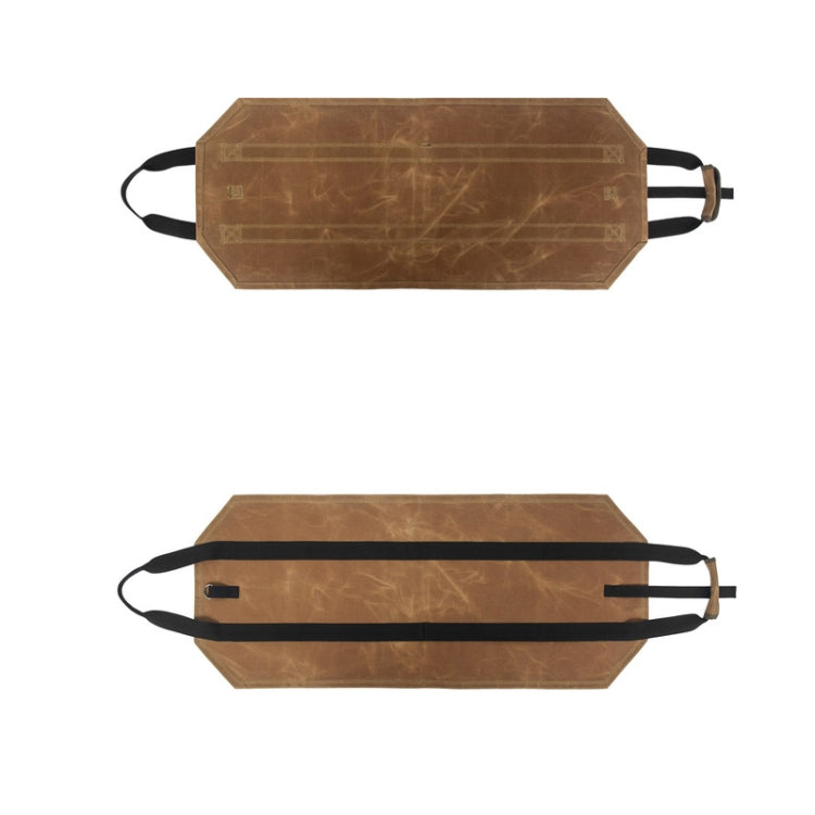 Outdoor Girewood Storage Bag Waterproof Wet Wax Canvas Logging Bag(Khaki)