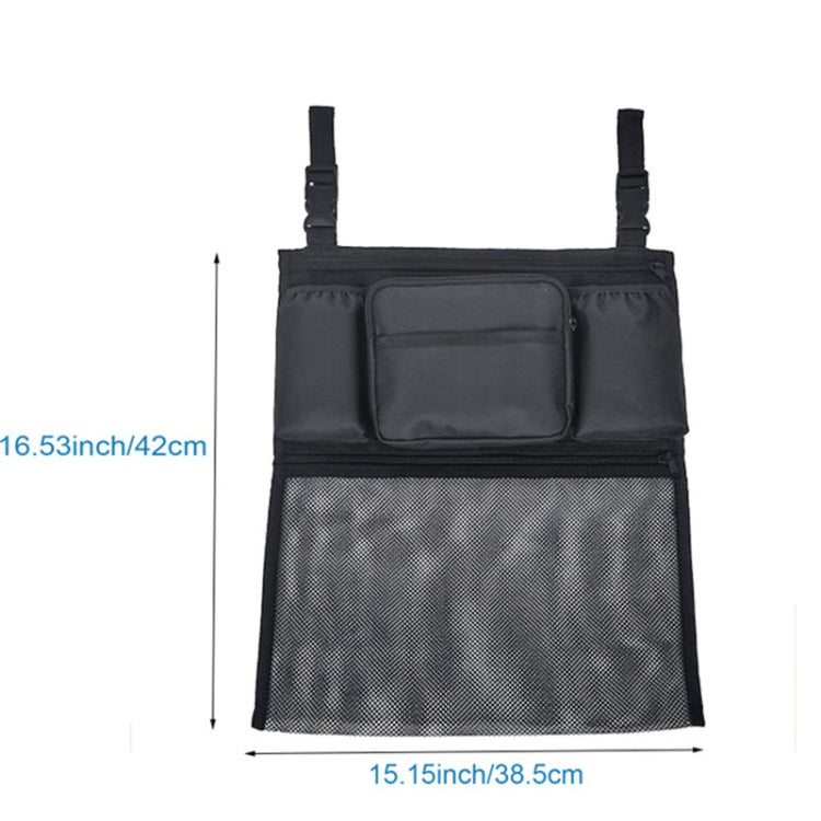 Large Capacity Six-pocket Wheelchair Stroller Storage Bag(Black)