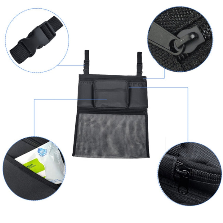Large Capacity Six-pocket Wheelchair Stroller Storage Bag(Black)