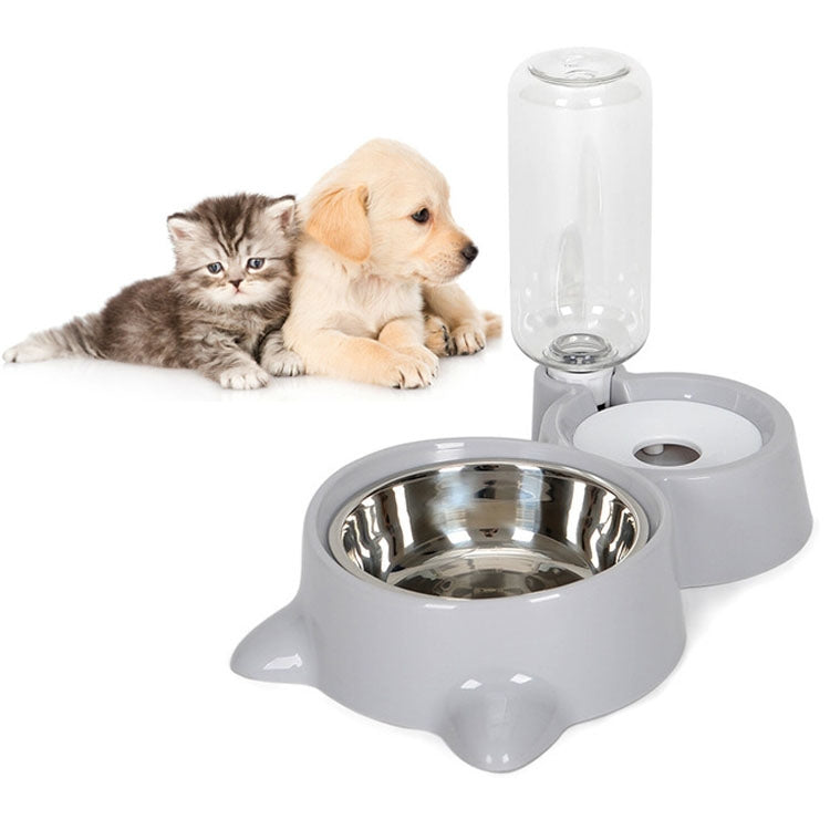 Pet Supplies Automatic Waterer Cat and Dog Food Bowl Double Bowl