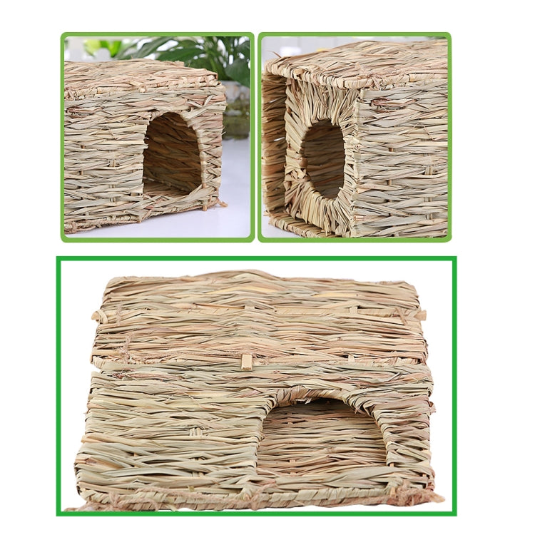 Folding Hut Rabbit Chinchilla Hamster Hedgehog Guinea Pig Handmade Straw Supplies