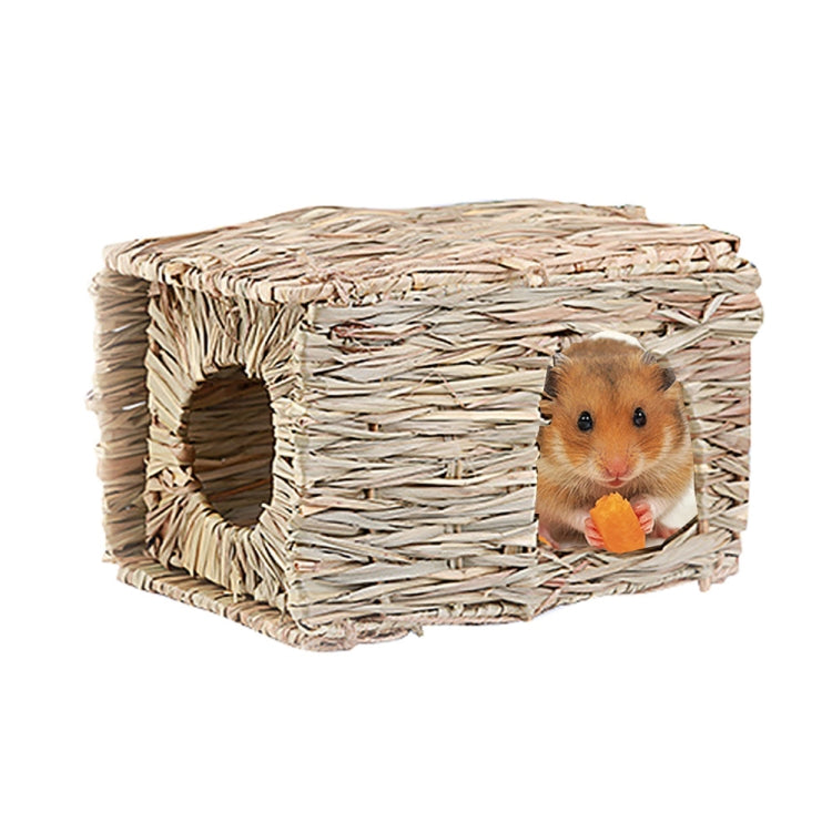 Folding Hut Rabbit Chinchilla Hamster Hedgehog Guinea Pig Handmade Straw Supplies
