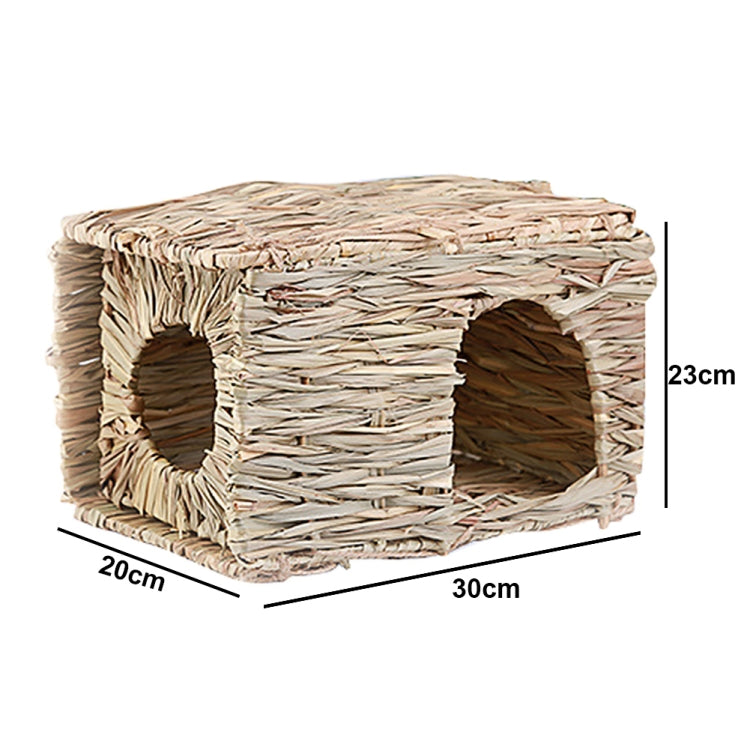 Folding Hut Rabbit Chinchilla Hamster Hedgehog Guinea Pig Handmade Straw Supplies