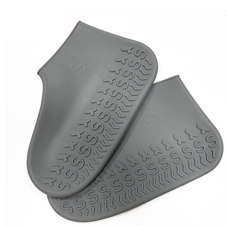 Thicken Portable Creative Outdoor Adult Non-slip Waterproof Silicone Shoe Cover, Size:L(Gray)