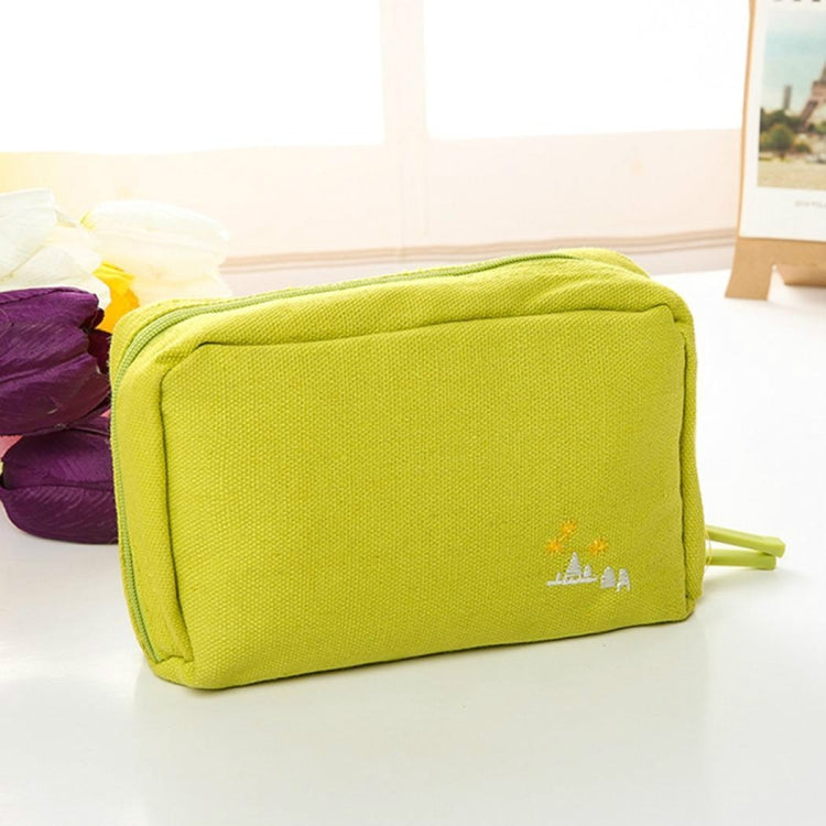 Casual Multifunctional Print Zipper Closure Square Cosmetic Bag(Green)