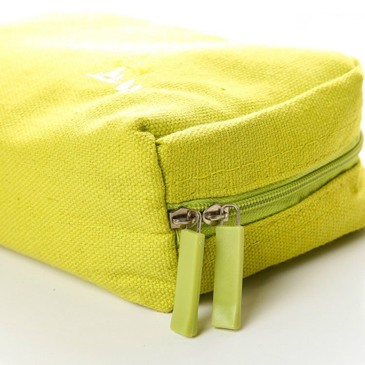 Casual Multifunctional Print Zipper Closure Square Cosmetic Bag(Green)