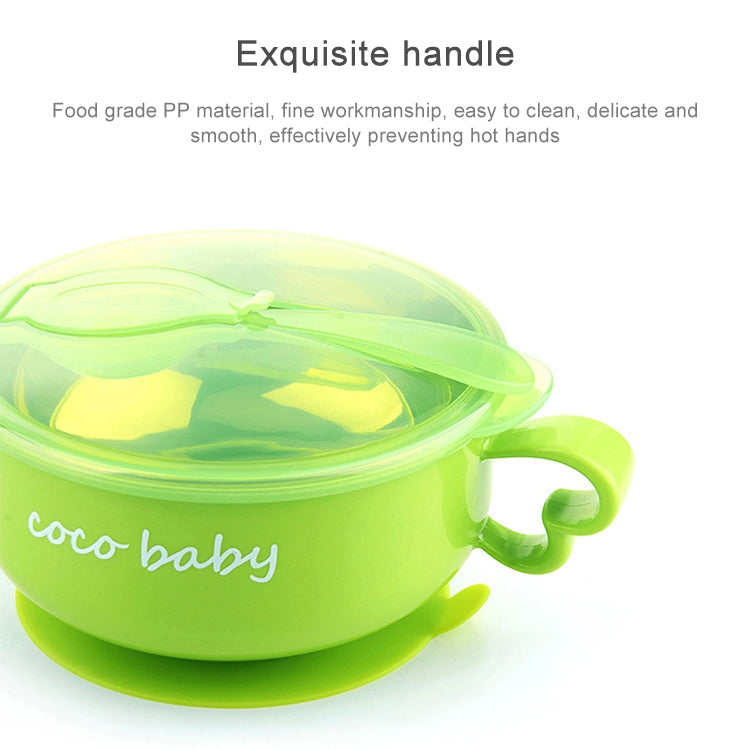 Children Stainless Steel Water Suction Cup Bowl(Orange)