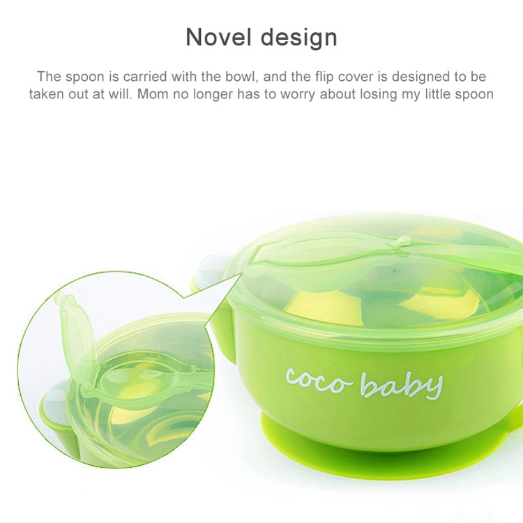 Children Stainless Steel Water Suction Cup Bowl(Orange)