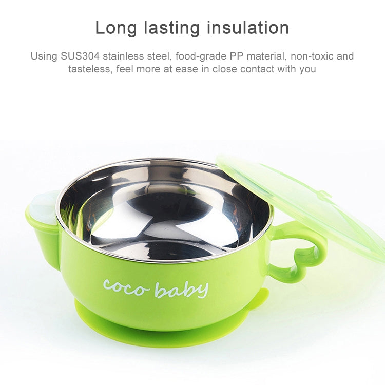 Children Stainless Steel Water Suction Cup Bowl(Orange)